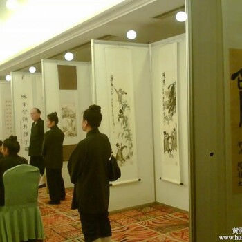 北京展览书画摄影展架八棱柱铝料挂画展板展墙搭建